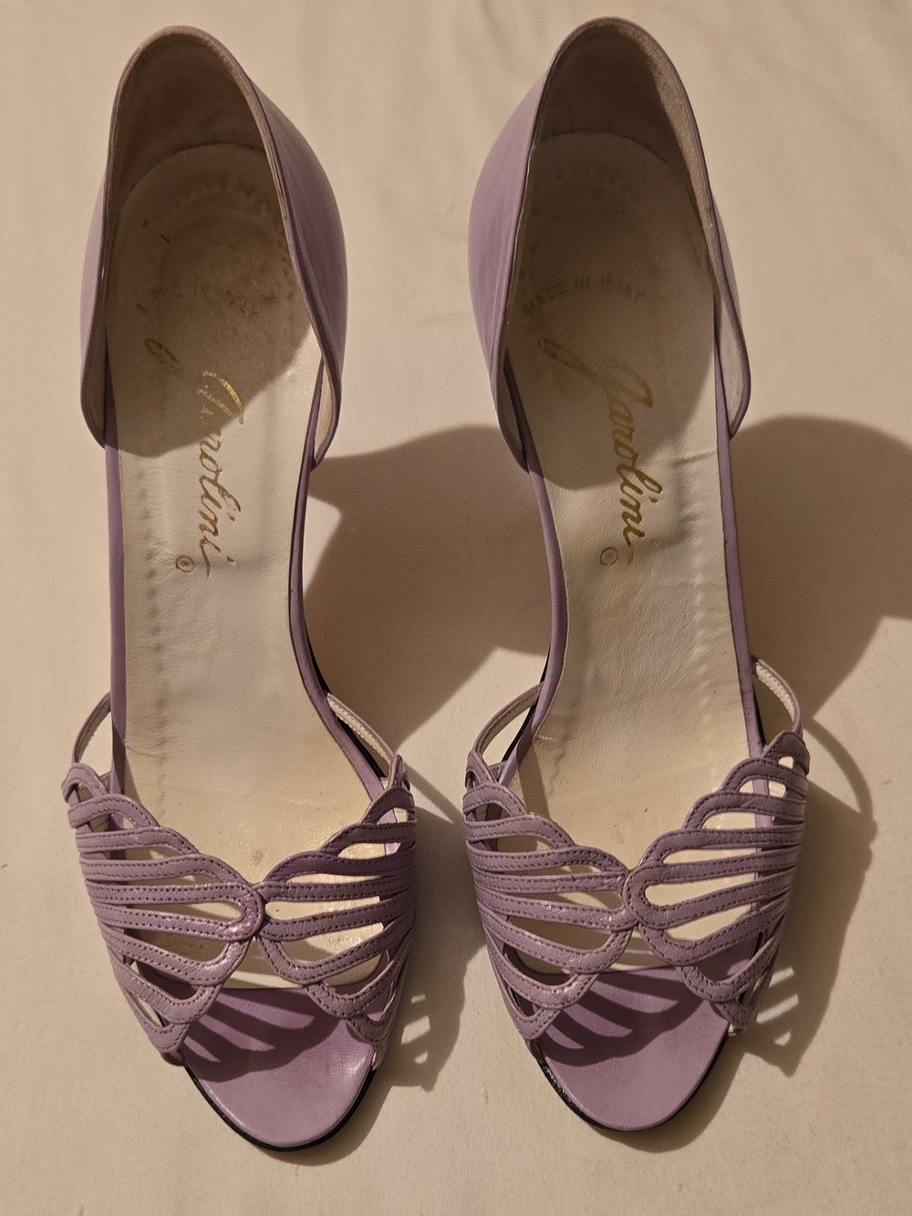 Gardalini Lavender Open-Toe Heels for Women